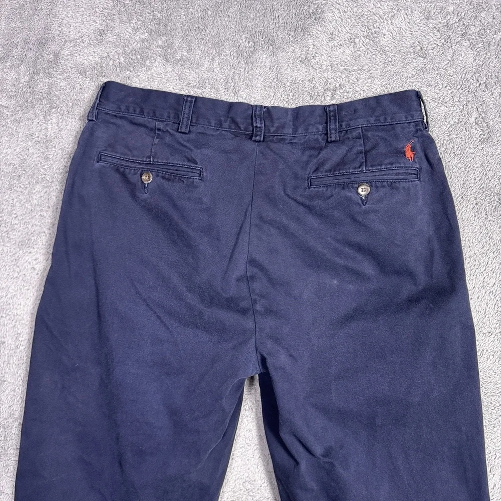 Polo Ralph Lauren Pants Men's 34x30 Ethan Trouser Golf Twill Blue Pleated Chino
